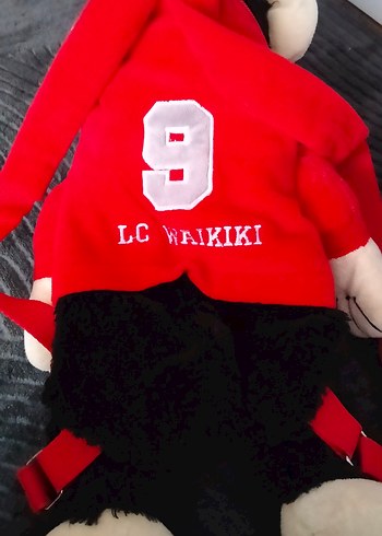 Kırmızı Montlu Peluş Maymun çanta - Görsel 2