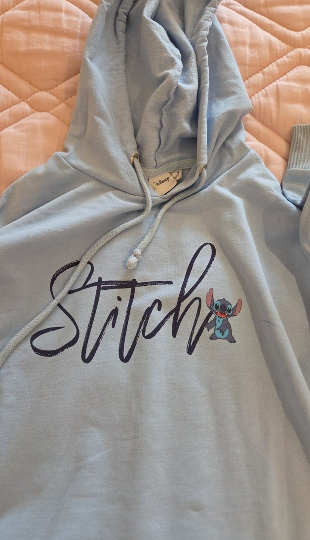 Kadın genç mavi Kapüşonlu Sweatshirt Loose Fit kısa - Görsel 2