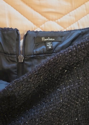 Kadın lacivert simli Triko Mini Şort - Görsel 2