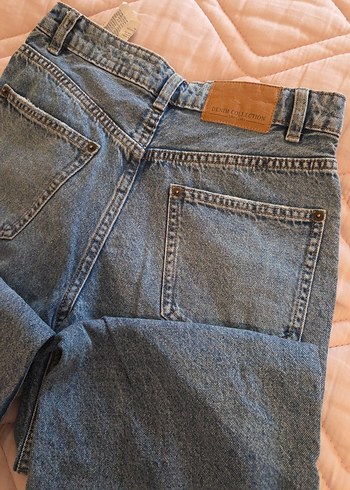 mavi Kadın Denim Midi Boy Bol Kesim yırtmaçlı Jean lefties marka - Görsel 6
