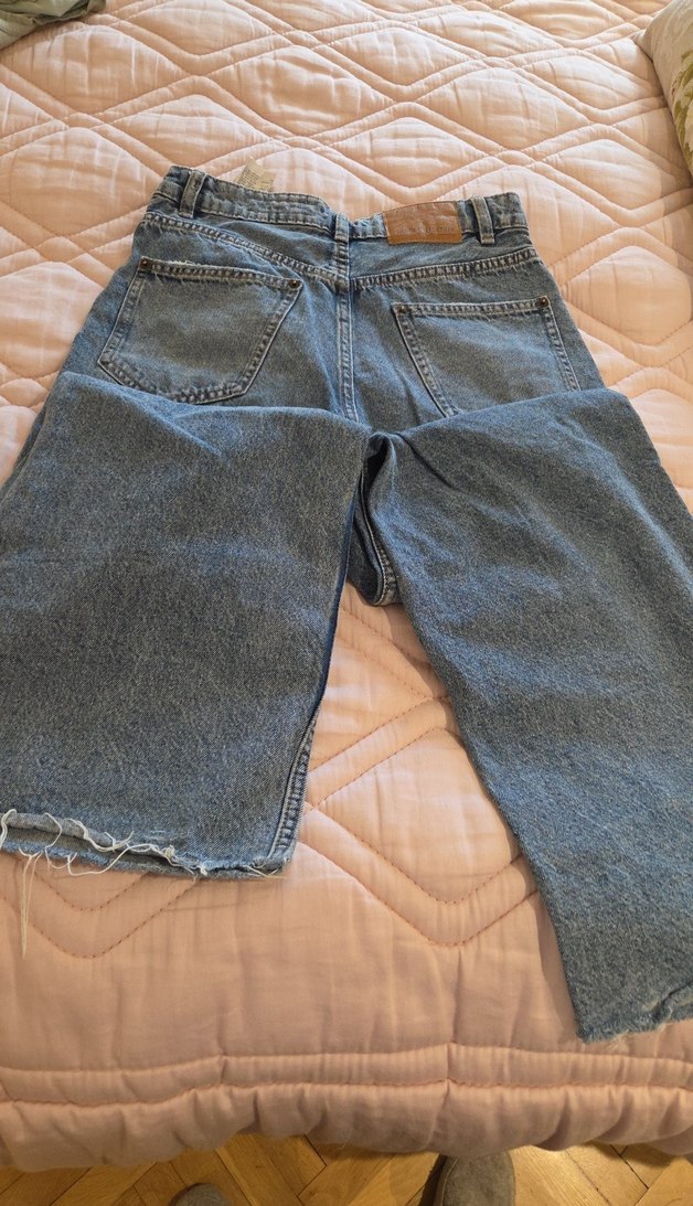 mavi Kadın Denim Midi Boy Bol Kesim yırtmaçlı Jean lefties marka - Görsel 5