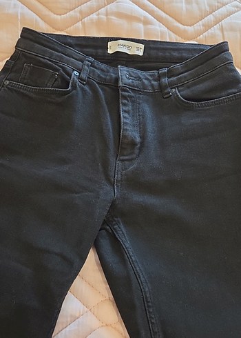 Nakışlı Siyah Kadın Kot Pantolon mango - Görsel 3