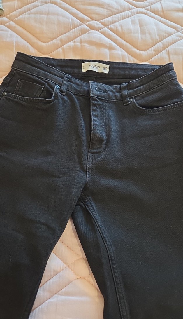 Nakışlı Siyah Kadın Kot Pantolon mango - Görsel 3