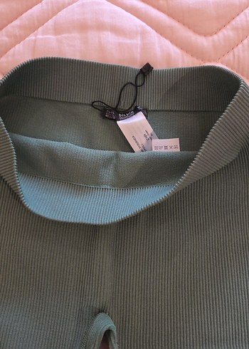 Kadın haki yeni etiketli fitilli tayt Dilvin - Görsel 2