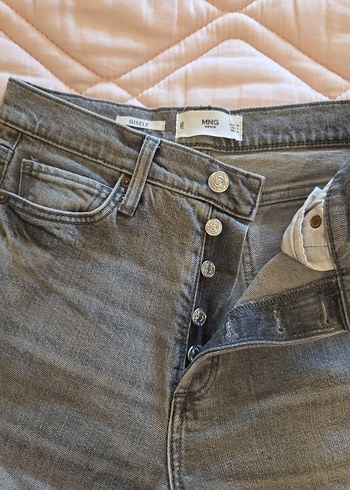 Gri Denim Kadın mango Kot Pantolon - Görsel 3