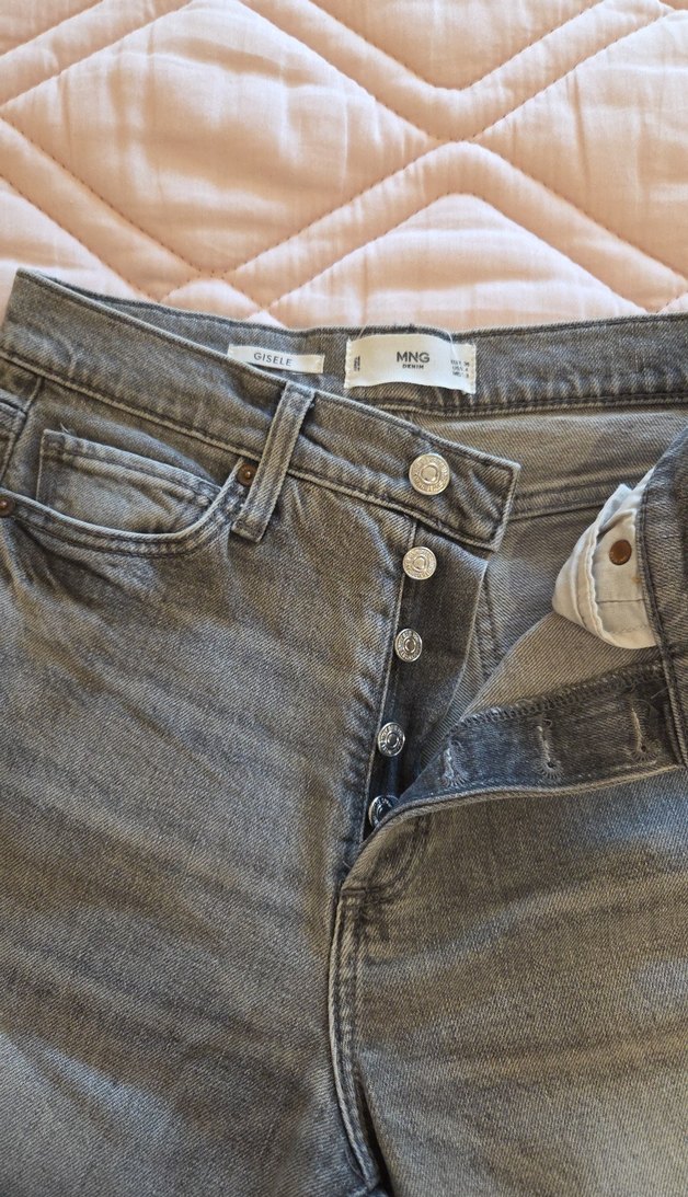 Gri Denim Kadın mango Kot Pantolon - Görsel 3