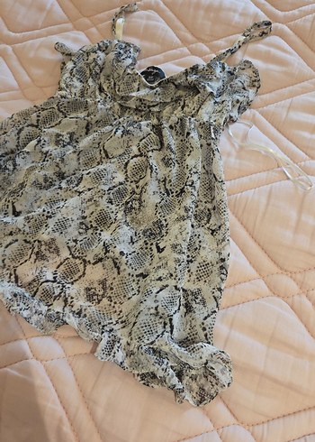 La senza Yılan Desenli Dantel Detaylı gece üstü - Görsel 3