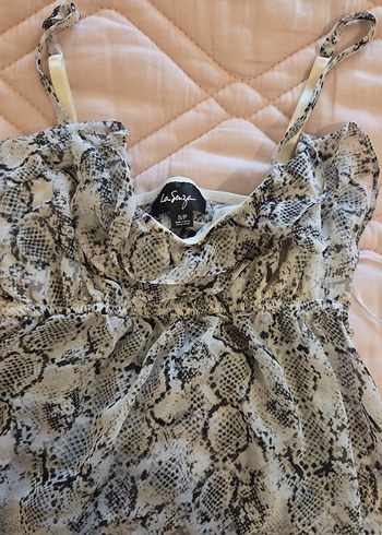 La senza Yılan Desenli Dantel Detaylı gece üstü - Görsel 2