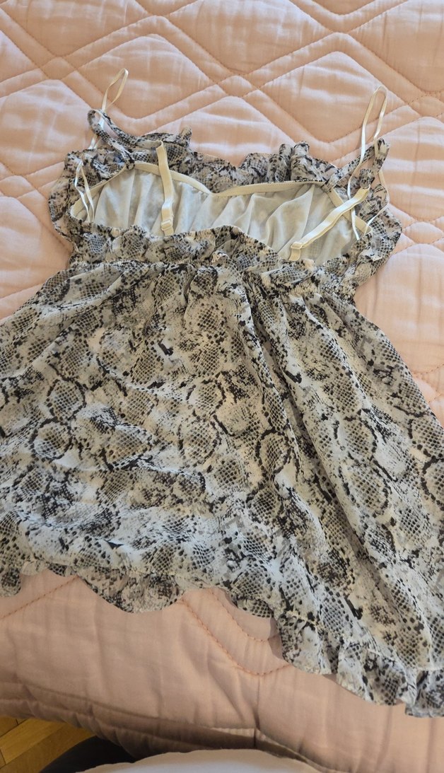 La senza Yılan Desenli Dantel Detaylı gece üstü - Görsel 4