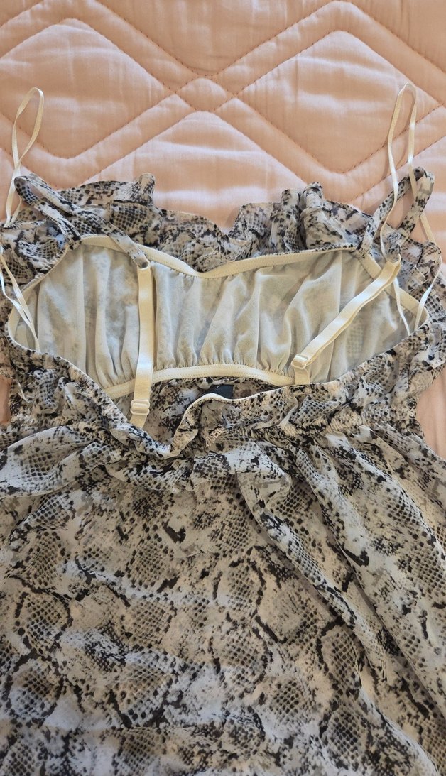 La senza Yılan Desenli Dantel Detaylı gece üstü - Görsel 5