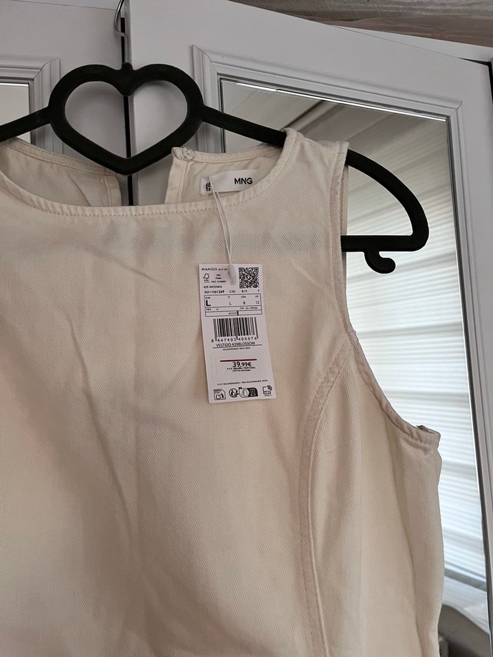 Bej Pamuklu Kolsuz elbise - Görsel 2