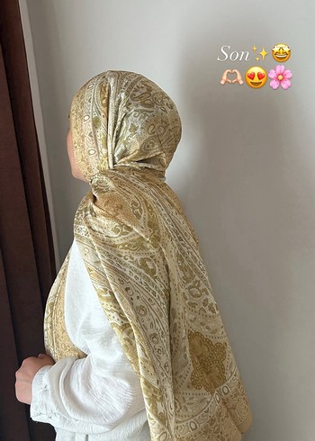Etnik desen şal- tereyağ sarısı