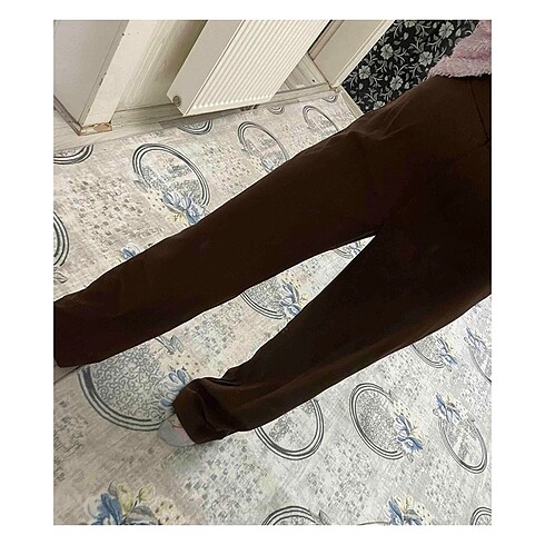 s Beden kahverengi Renk Yüksek bel pantolon