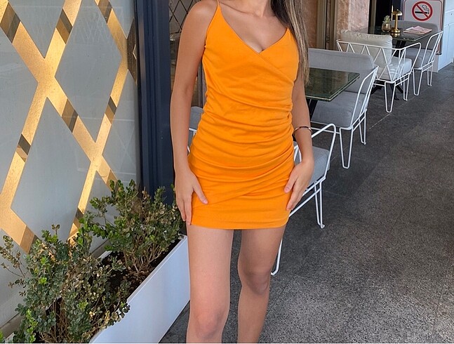 s Beden Dilvin turuncu elbise