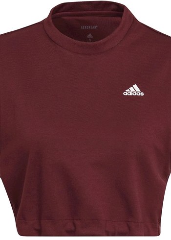 adidas Bordo Yüksek Yakalı crop Kolsuz Spor Üst - Görsel 2
