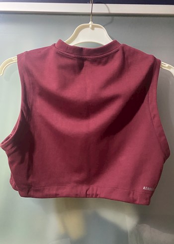 adidas Bordo Yüksek Yakalı crop Kolsuz Spor Üst - Görsel 4