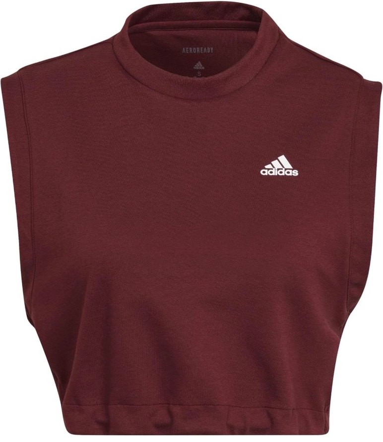 adidas Bordo Yüksek Yakalı crop Kolsuz Spor Üst - Görsel 2