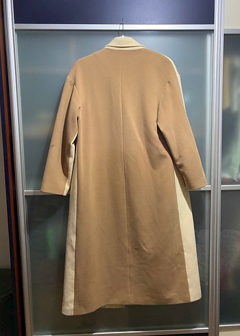 Çift Renkli Kemerli Kaban - Görsel 4