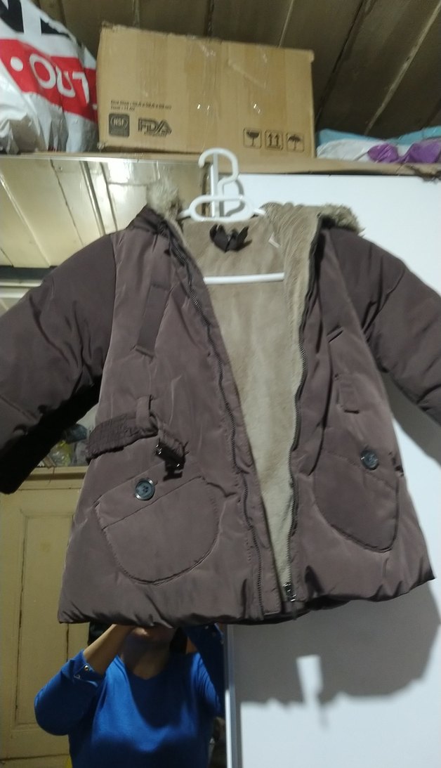 Düğmeli Kahverengi Erkek Çocuk Kaban - Görsel 3