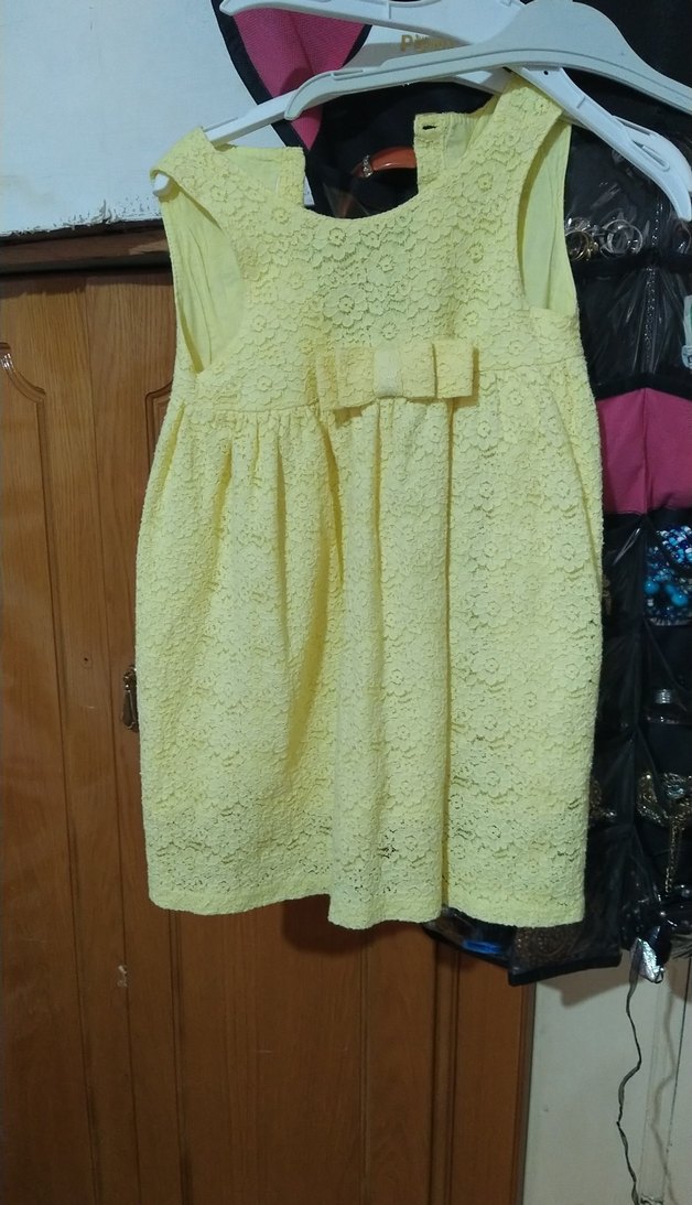 Kız Çocuk Sarı Dantel Elbise - Görsel 2