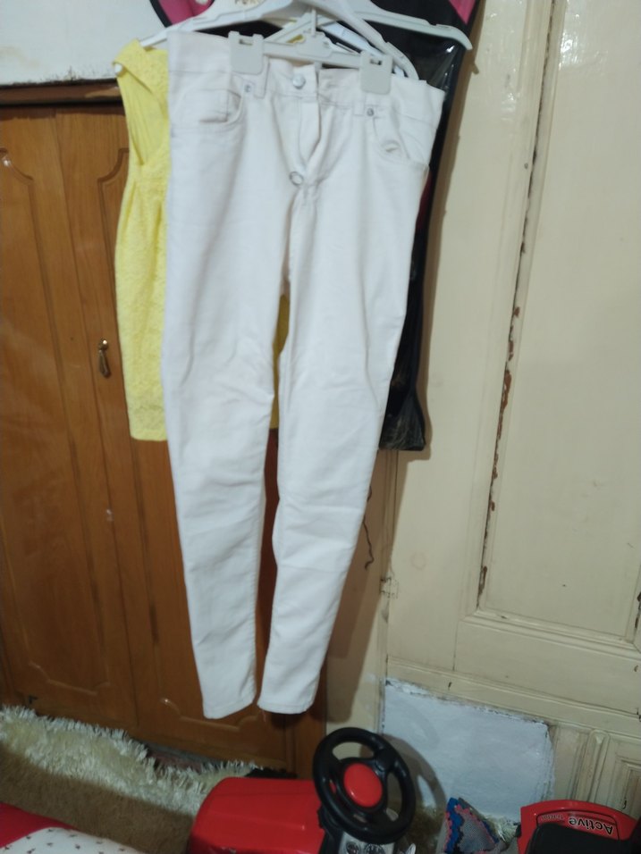 Beyaz Kadın Midi Kumaş Pantolon - Görsel 3