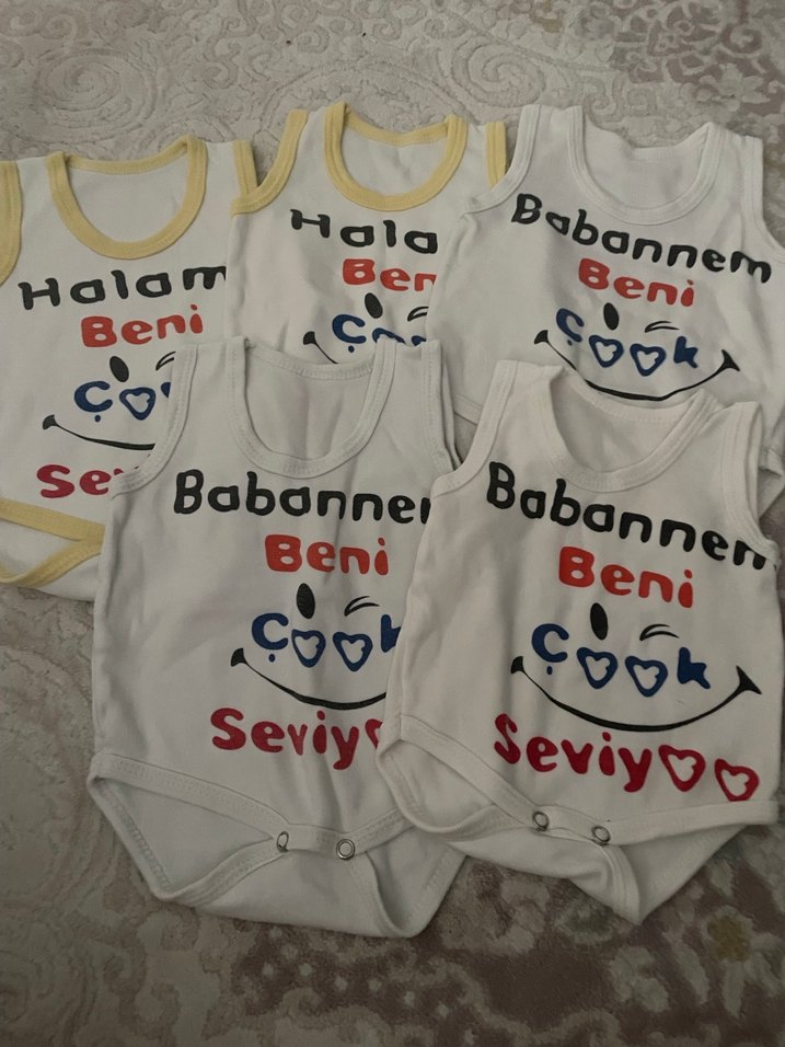 Baskılı Beyaz Erkek Bebek Kolsuz Body - Görsel 5