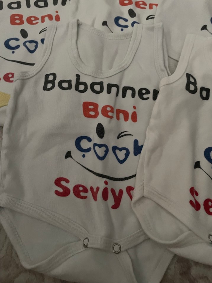 Baskılı Beyaz Erkek Bebek Kolsuz Body - Görsel 2