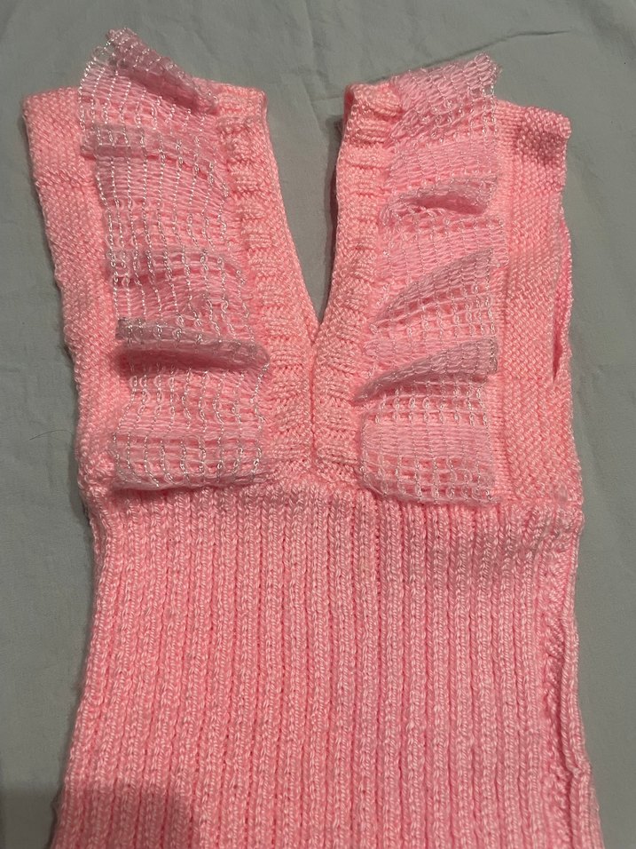 Kız Çocuk Pembe V Yaka Triko Süveter - Görsel 3