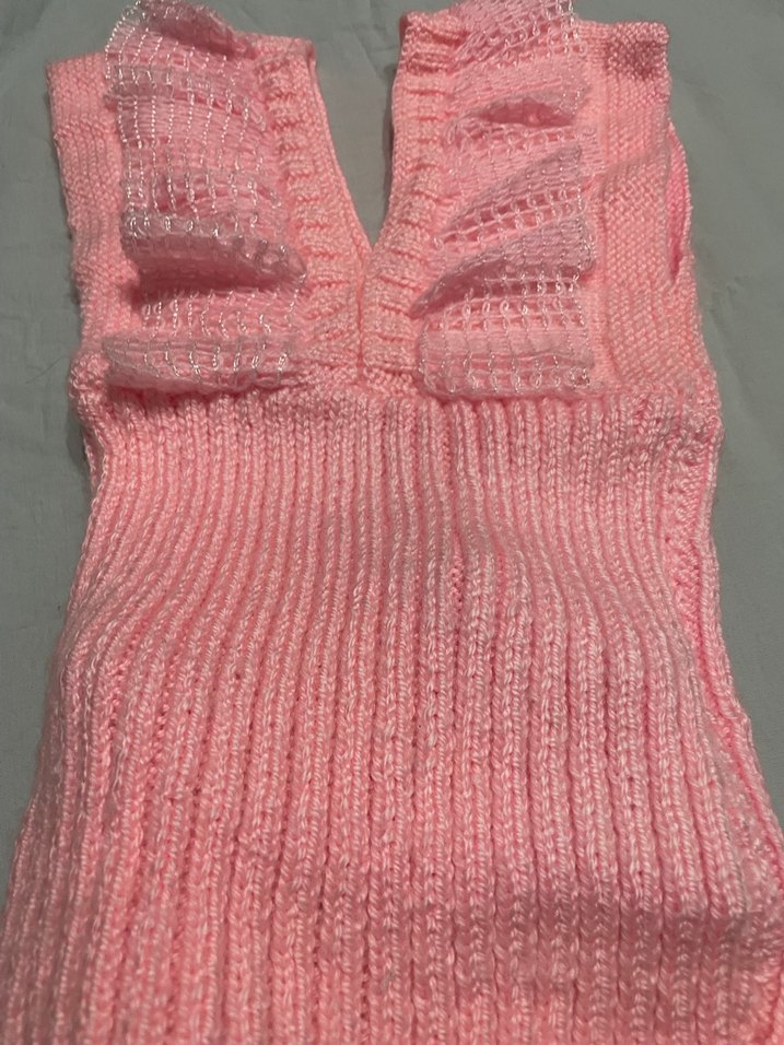 Kız Çocuk Pembe V Yaka Triko Süveter - Görsel 5