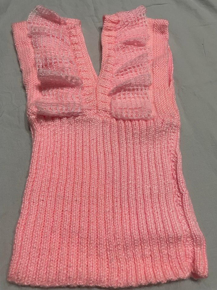 Kız Çocuk Pembe V Yaka Triko Süveter - Görsel 2