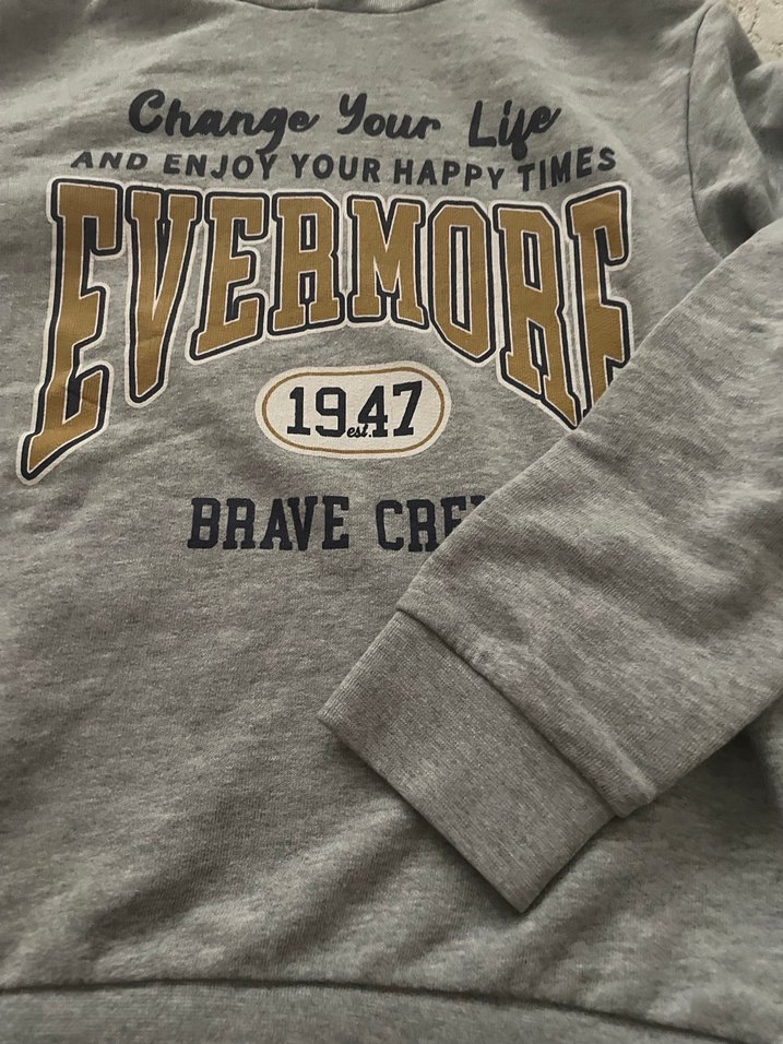 Gri Kapüşonlu Erkek Çocuk Sweatshirt - Görsel 3