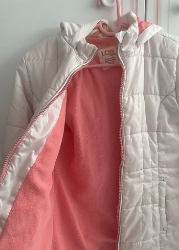 Kızlar için Beyaz Fermuarlı Mont - Görsel 3