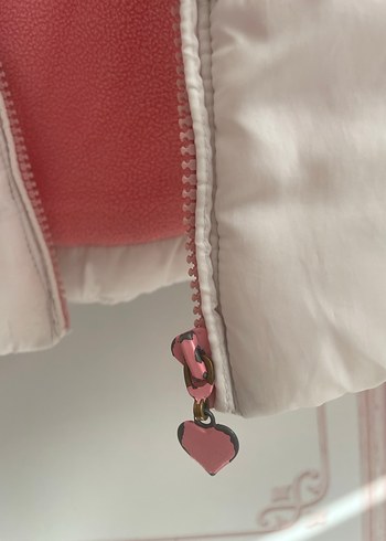 Kızlar için Beyaz Fermuarlı Mont - Görsel 6