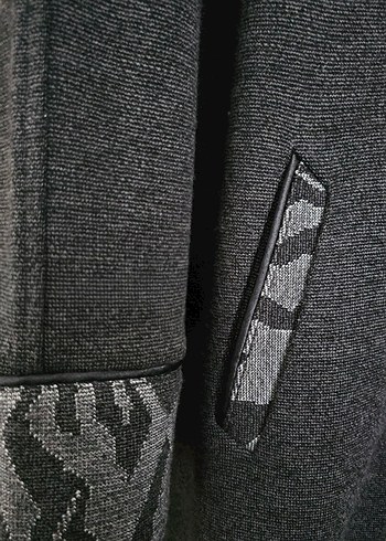 Düğmeli Uzun füme renk çelik örme kaban - Görsel 4