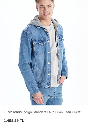 LCW Gri erkek Denim Ceket - Görsel 3
