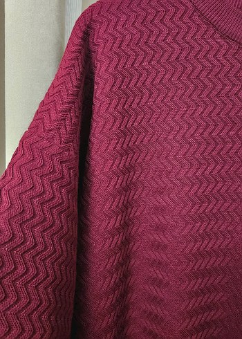 Bordo Örgü Kadın Uzun Elbise - Görsel 3