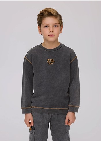 9 Yaş Beden Erkek Çocuk Asit Sweatshirt