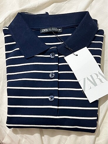 Zara Polo yaka tişört çizgili