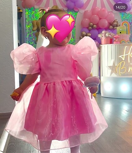Kız bebek şeker pembe elbise