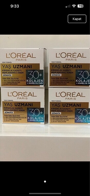 L?Oréal yaş uzmanı