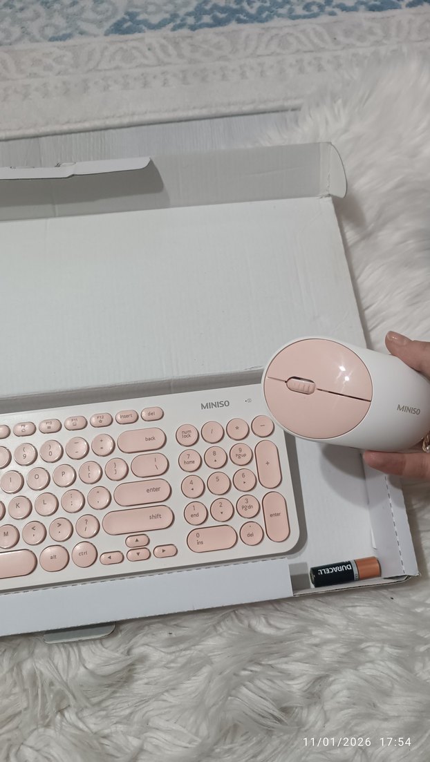 Pastel Pembe Yuvarlak Tuşlu Klavye - Görsel 2