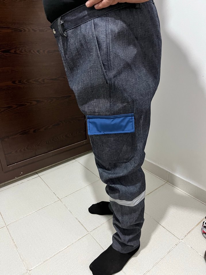 Gri Mavi Denim Kemerli Erkek Pantolon - Görsel 2