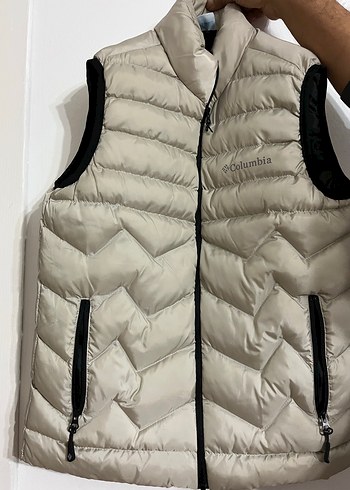 Columbia Beyaz Yelek Yüksek Yakalı Fermuarlı - Görsel 2