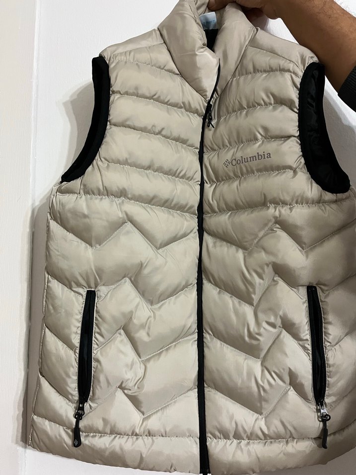 Columbia Beyaz Yelek Yüksek Yakalı Fermuarlı - Görsel 2