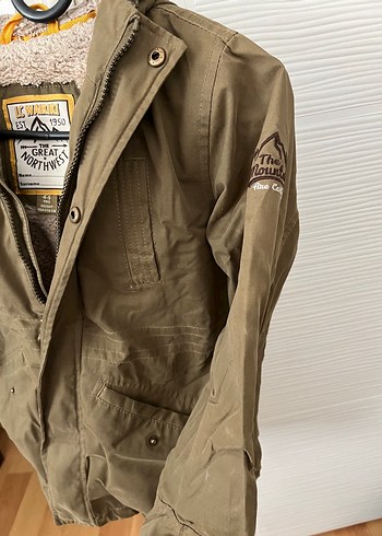 Erkek Çocuk haki yeşil Fermuarlı Streetwear Kaban - Görsel 3