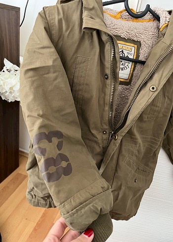 Erkek Çocuk haki yeşil Fermuarlı Streetwear Kaban - Görsel 2