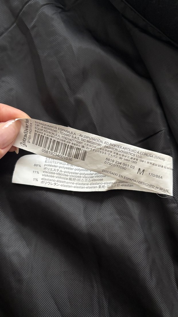 Stradivarius Siyah Kaşe Kaban — görsel 6/7
