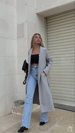 Trendyol gri kaşe kaban