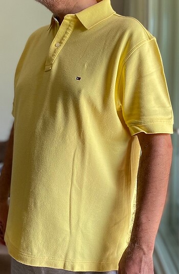 44 Beden sarı Renk Tommy Hilfiger Polo Yaka T-shirt