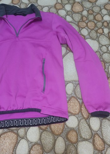 Mor Fermuarlı Yarım Boğazlı Kadın Sweatshirt outdorr - Görsel 5